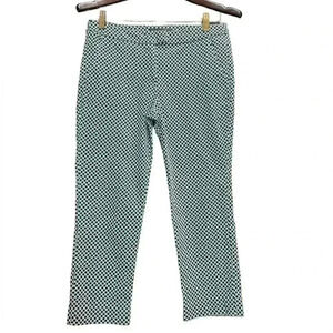 Donna Ricco Womens Pants Size 6 Blue White Green Slant Pockets Belt Loops